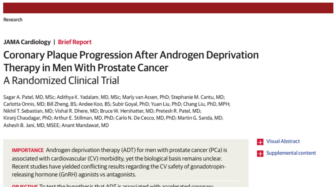 Coronary Plaque Progression After Androgen Deprivation Therapy in Men With Prostate Cancer: A Randomized Clinical Trial